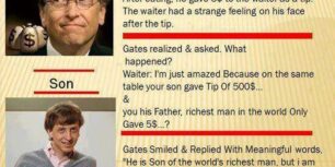 How much will be the tip from Bill Gates?