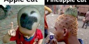 Different hair cuts - Apple and Pineapple
